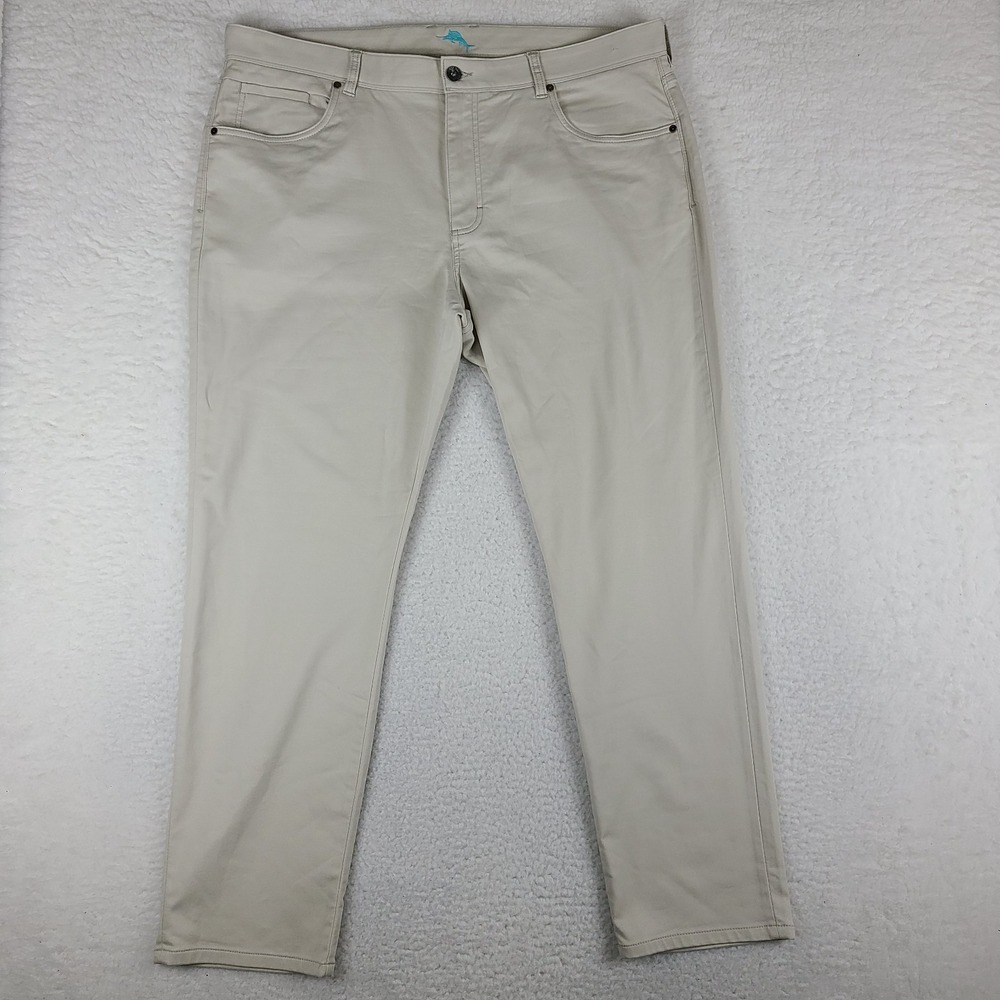 Tommy Bahama Pants Mens 42x32 Light Beige Straight Performance Tech Golf Chino‎